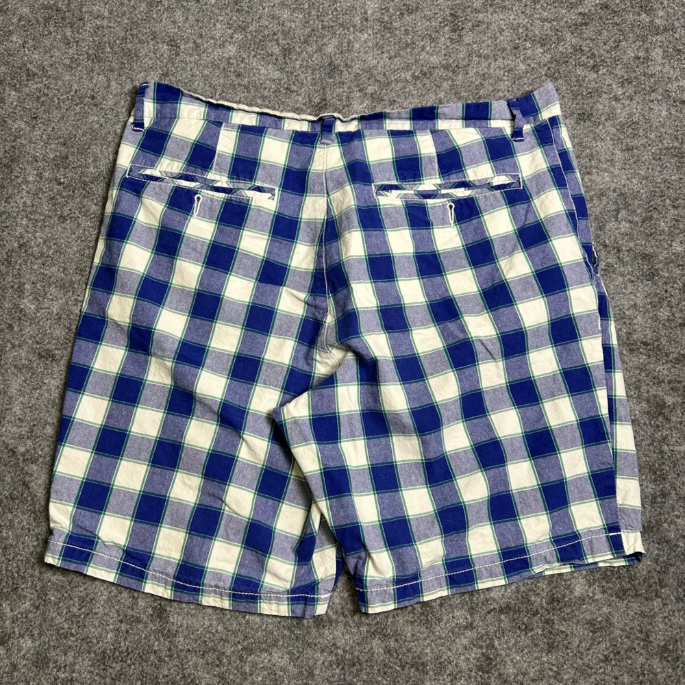 Old Navy Blue White Plaid Chino Shorts Mens Size 34 Preppy Summer Casual Retro - Picture 5 of 7